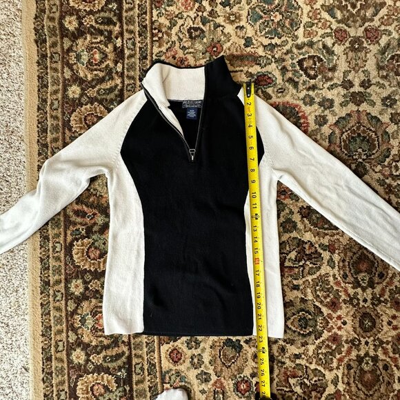 VTG Ralph Lauren Polo Jeans Co. Sweater Blue white, 1/4 Zip pull over size S/CH - Picture 8 of 10